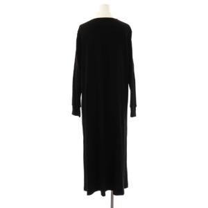 UNITED ARROWS 24AW コットン ラガーシャツワンピース ロング 長袖 36 ブラック /HK OS