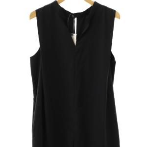 SLOBE IENA 25SS リラックスイージーVネックオールインワン パンツ ノースリーブ 36 ネイビー /HK OS