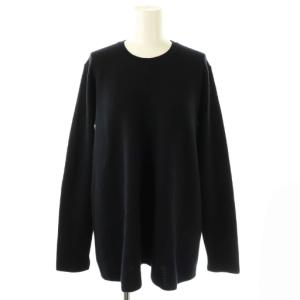 スムースニットフレアプルオーバー セーター 長袖 ウール 濃紺 /NR OS