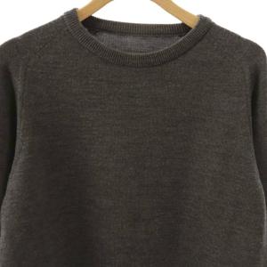 MUSE de Deuxieme Classe WISH クルーネックプルオーバーニット セーター ウール グレー /DO OS