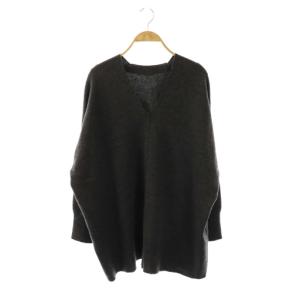 スムースニット Vネックプルオーバー セーター 長袖 グレー /HK OS