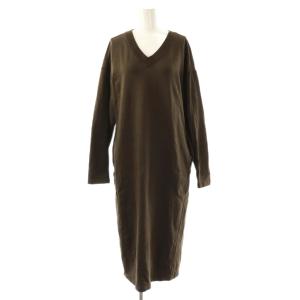 ジャージーワンピース ロング ブラウン /HK OS