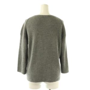 Deuxieme Classe Rib プルオーバー ニット セーター 九分袖 七分袖 ウール グレー /NR OS
