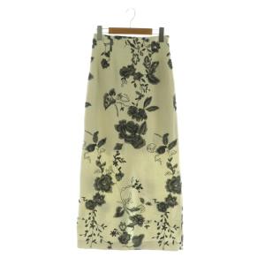 ボタニカルスカート ロング タイト 刺繍 オフホワイト /MY OS