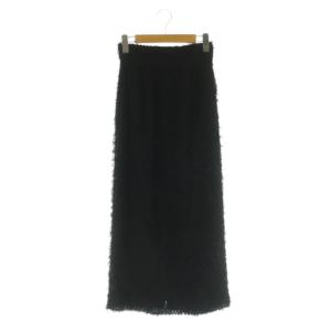 FRINGE LONG SKIRT フリンジロングスカート タイト 0 ブラック /MY OS