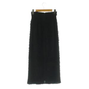 CLANE FRINGE LONG SKIRT フリンジロングスカート タイト 0 ブラック /MY OS