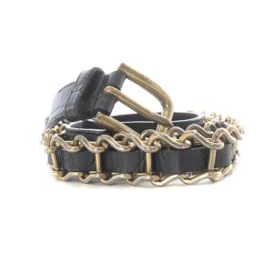 チェーンレザーベルト 36/90 黒 ブラック /SR OH SH