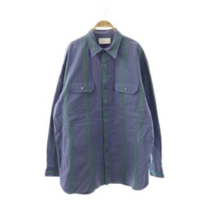 STRIPE SHIRT シャツ ストライプ 長袖 3 ブルー グリーン US1998 /DF OS SH