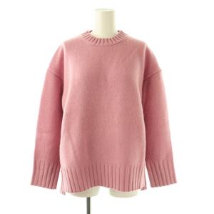 ラムカシミヤクルーネックプルオーバーニット セーター 長袖 S ピンク /DO OS