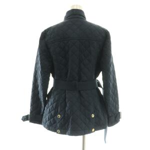 BURBERRY LONDON England 中綿キルティングハイネックコート アウター ベルト付き M ネイビー /CX OS