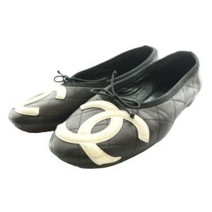 カンボンラインフラットシューズ ブラック