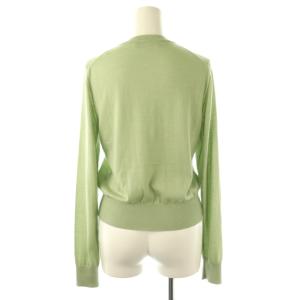 DOLCE&GABBANA ビジューボタン カシミヤシルク カーディガン クルーネック グリーン /CX OS
