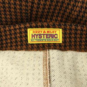 HYSTERIC GLAMOUR BACK BEAR刺繍 ジャンパースカート ワンピース ロング 千鳥格子柄 スウェット F ブラウン /MY