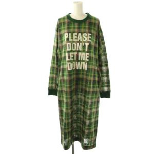 チェック ワンピース ニット ロング F グリーン /HK OS
