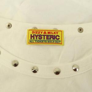 HYSTERIC GLAMOUR RISKY FOR YOU Tシャツ 半袖 スタッズ プリント F ホワイト /MY OS