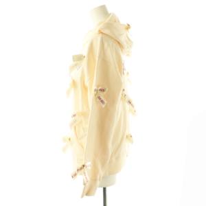 PINK HOUSE ロゴリボンいっぱいパーカー ジップアップ ベージュ /DF OS