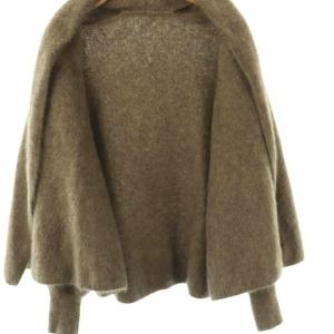NOBLE 24AW ファーニットパフカーディガン ブラウン /ES OS