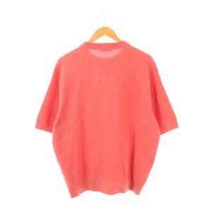 UNITED ARROWS バーズアイ クルーネックニット サマーセーター XL サーモンピンク /ES OS