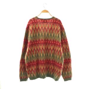 BEAMS+ Cardigan Double Jacquard Chevron Pattern ニットカーディガン モヘヤ混