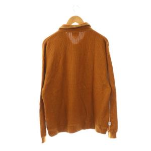 gymmaster G433746 ステッチニットカーディガン ニット 長袖 コットン XL 茶 /NR OS SH
