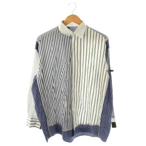 Stripe Shirt L/Sシャツ ストライプ 長袖 36 ブルー ホワイト /HK OS SH