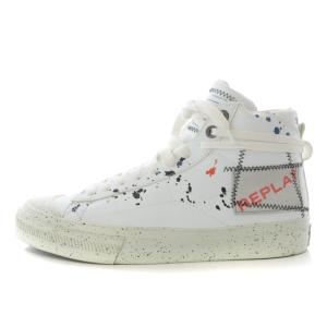スニーカー ハイカット ペイント加工 レザー 43 ホワイト /YO4 SH