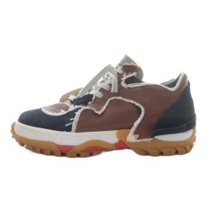 スニーカー ローカット パッチワーク 再構築 25.5cm ブラウン ネイビー グレー /YO16 SH