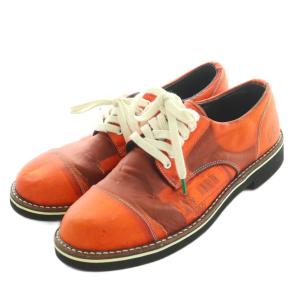 メゾンミハラヤスヒロ レースアップシューズ キャップトゥ レザー 42 26.5cm オレンジ A01FW202