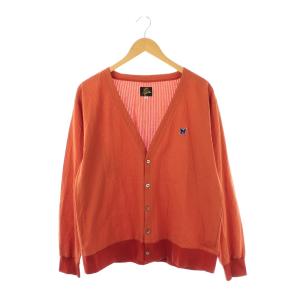 VNeckCardigan-C/PE Sucker Jersey カーディガン 長袖 Vネック S オレンジブラウン