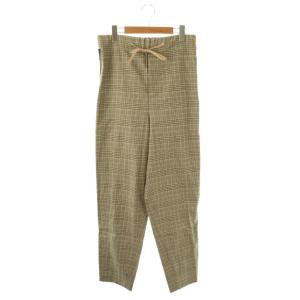 チェック柄×則章デザインイージーパンツ テーパード 46 ベージュ /HK OS SH