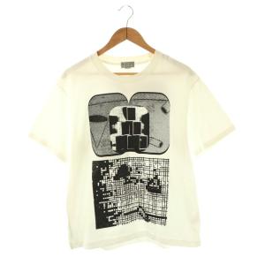 プリントTシャツ カットソー 半袖 コットン M 白 黒 /NR OS SH
