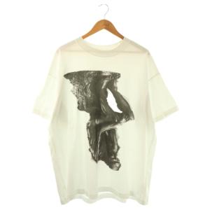 Oversized Print T-shrt プリント Tシャツ カットソー 半袖 コットン S 白 /NR