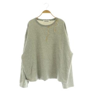 LOOPING DAMAGE SWEAT 刺繍×ダメージ加工プルオーバースウェット 長袖 グレー /MY