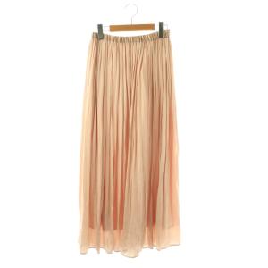 マキシギャザースカート フレア ピンクベージュ モカ /DO OS