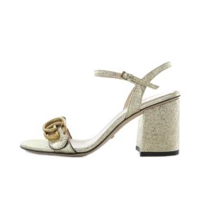 GUCCI サンダル 36 ゴールドカラー GGロゴ 453379 SH