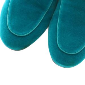 GUCCI プリンスタウン ベロア バックレスローファー サンダル 36 ターコイズブルー 448657