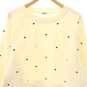 furfur 25SS ミニハート刺繍スウェット トレーナー 長袖 F アイボリー RWCT251096 /NR OS