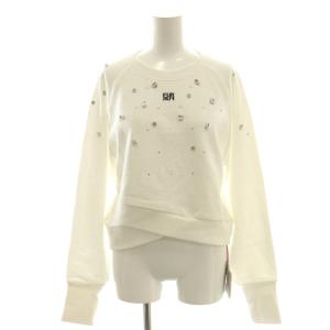 25AW ビジュー付きロゴ刺繍スウェット  トレーナー F オフホワイト /DF OS SH