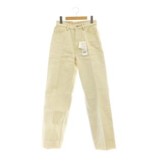 DENIM BONDING WIDE STRAIGHT PANTS デニム ジーンズ 36 ベージュ FU-0-DM001