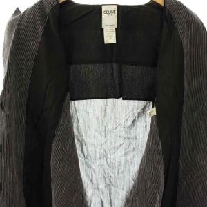 CELINE ヴィンテージ ウール混シングルジャケット テーラード 42 ブラック /HK OS SH