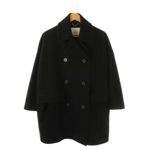 リムフィット ライトメルトンPコート ブラック