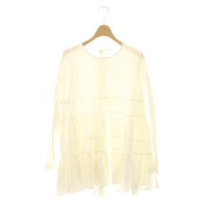 ぬくぬくヘムフリルブラウス 長袖 プルオーバー チュニック F 白 /NR OS