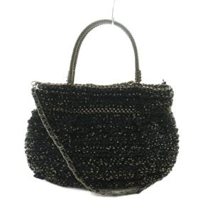 リボンワイヤー 2WAYショルダーバッグ ハンド 黒 ブラック /AQ OS