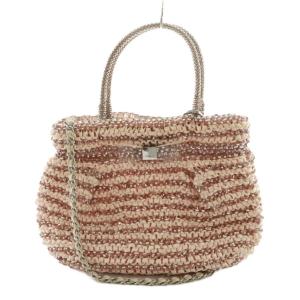 リボンワイヤー 2WAY ショルダーバッグ ハンド ピンク /AQ OS