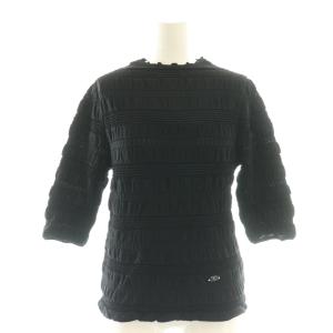 24SS ハーフスリーブ ニットトップス カットソー ジャガード 36 ブラック 6422030 /CX
