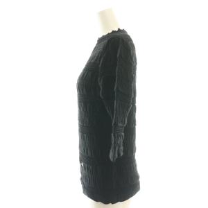 René 24SS ハーフスリーブ ニットトップス カットソー ジャガード 36 ブラック 6422030 /CX