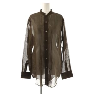 25AW organdy sheer シャツ シアー ダークブラウン /ES OS
