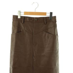 Diagram GRACE CONTINENTAL 24AW クラッシュレザータイトスカート ロング 38 ブラウン /HK OS
