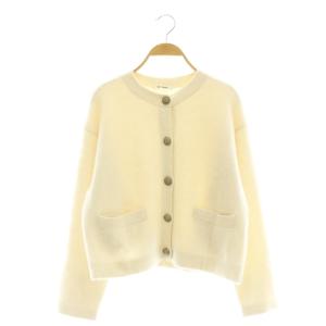24AW カシミヤ混ファーニットジャケット F オフホワイト