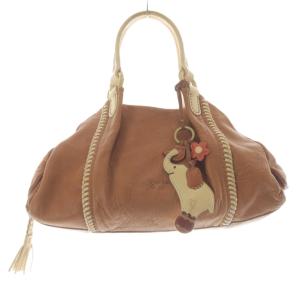 ハンドボストンバッグ レザー 茶色 ブラウン /SR